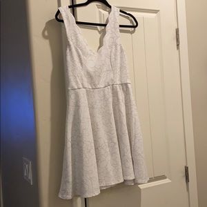 White & silver skater dress